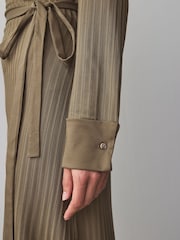 BOSS Brown Knitted Jersey Ribbed Wrap Belt Dress - Image 4 of 5