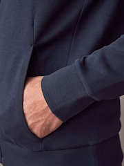 BOSS Blue Stripe Insert Stretch Zip Neck Sweatshirt and Joggers Tracksuit Set - Image 4 of 9