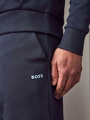 BOSS Blue Stripe Insert Stretch Zip Neck Sweatshirt and Joggers Tracksuit Set - Image 5 of 9
