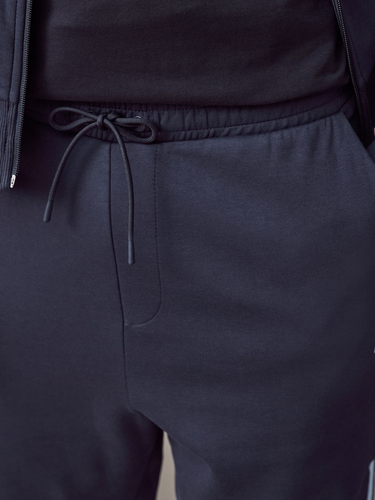 BOSS Blue Stripe Insert Stretch Zip Neck Sweatshirt and Joggers Tracksuit Set - Image 6 of 9