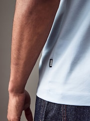 BOSS Blue Mercerised 100% Cotton T-Shirt - Image 4 of 5