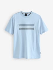 BOSS Blue Mercerised 100% Cotton T-Shirt - Image 5 of 5