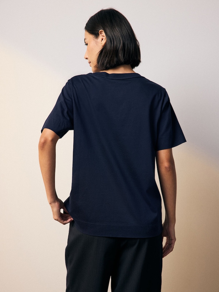 BOSS Blue Double B Monogram 100% Cotton T-Shirt - Image 2 of 4