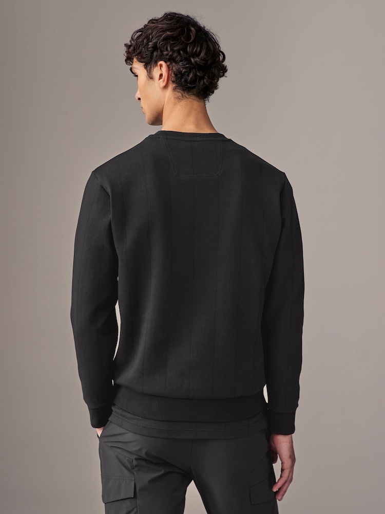 BOSS Black Salbo Drop Needle Jersey 100% Cotton Sweatshirt - Image 2 of 4 BOSS Black Salbo Drop Needle Jersey 100% Cotton Sweatshirt - Image 2 of 4