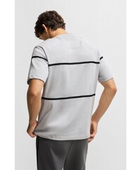 BOSS Grey Tercy Tape Logo Detail Relaxed Fit 100% Cotton T-Shirt - Image 3 of 4