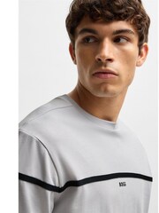 BOSS Grey Tercy Tape Logo Detail Relaxed Fit 100% Cotton T-Shirt - Image 4 of 4