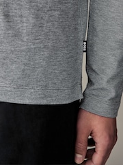 BOSS Grey Long Sleeve Cotton Polo Shirt - Image 5 of 6