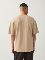 Neutral Stone Relaxed Fit Textured T-Shirt - Image 2 of 7