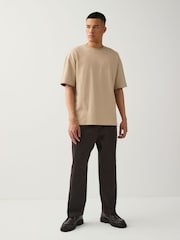 Neutral Stone Relaxed Fit Textured T-Shirt - Image 3 of 7