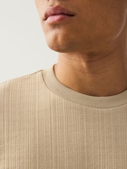 Neutral Stone Relaxed Fit Textured T-Shirt - Image 4 of 7