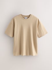 Neutral Stone Relaxed Fit Textured T-Shirt - Image 5 of 7