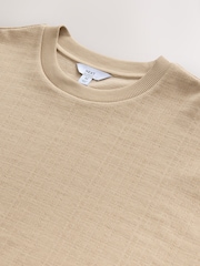 Neutral Stone Relaxed Fit Textured T-Shirt - Image 6 of 7
