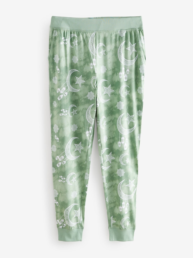 Sage Green Womens Eid Matching Family Pyjamas Set - Image 8 of 10