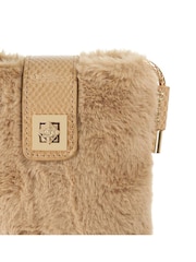 Dune London Brown Snug Faux Fur Phone Cross-Body Bag - Image 5 of 5