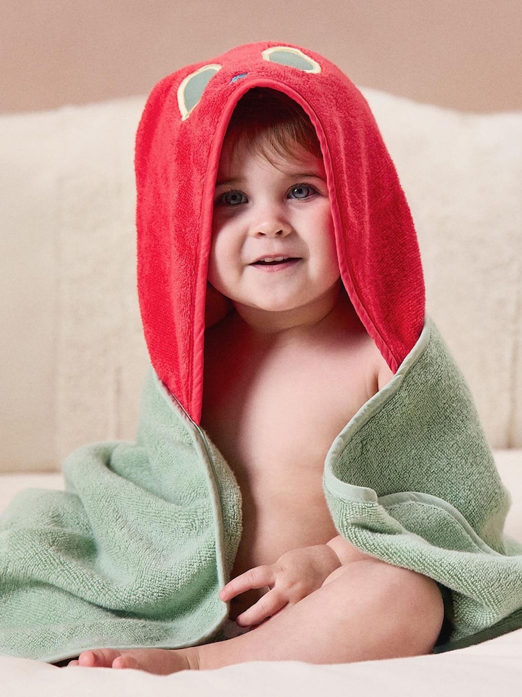 MORI Green Very Hungry Caterpillar 100% Cotton Hooded Toddler Towel - Image 1 of 4