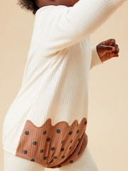 MORI Cream Cotton and Bamboo Christmas Pudding Bodysuit - Image 2 of 3