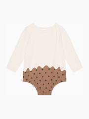 MORI Cream Cotton and Bamboo Christmas Pudding Bodysuit - Image 3 of 3