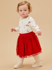 MORI Red Ruby Cotton and Bamboo Christmas Tutu Skirt - Image 1 of 3