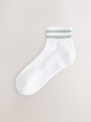 White/Blues Striped 5 Pack Mid Trainer Socks - Image 6 of 9