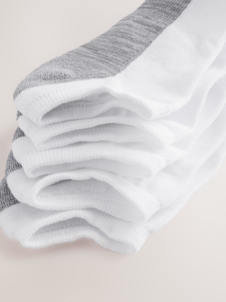 White/Greys 10 Pack Cushioned Trainers Socks - Image 13 of 13