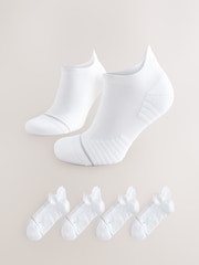 White Active Cushioned Sports Trainer Socks 4 Pack - Image 1 of 9