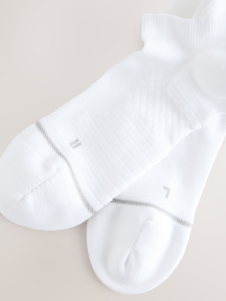 White Active Cushioned Sports Trainer Socks 4 Pack - Image 9 of 9