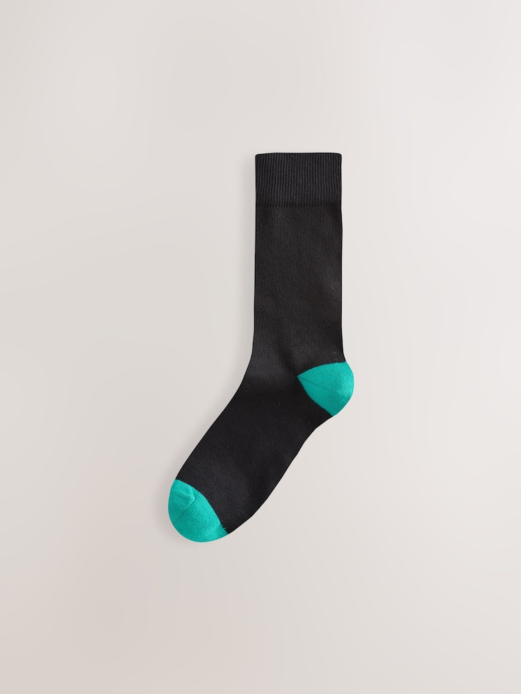 Bright Red/Green Geo 7 Pack Mens Cotton Rich Socks 7 Pack - Image 7 of 10