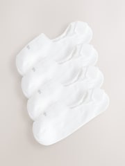 White Signature Modal Invisible Trainer Socks 4 Pack - Image 1 of 4