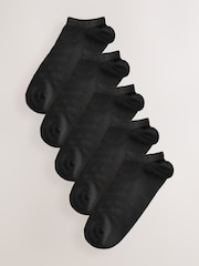 Black Active Low Rise Trainers Socks 5 Pack - Image 1 of 4