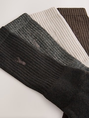 Neutral Stag Embroidered Heavyweight Socks 4 Pack - Image 7 of 8