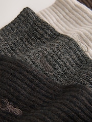 Neutral Stag Embroidered Heavyweight Socks 4 Pack - Image 8 of 8