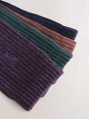 Green/Red/Purple Stag Embroidered Heavyweight Socks 4 Pack - Image 7 of 8
