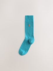 Contraste Azul/Vermelho/Verde Veado - Pacote 8 de meias bordadas - Imagem 5 de 11