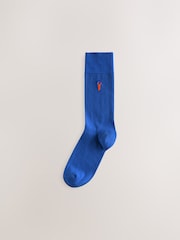 Contraste Azul/Vermelho/Verde Veado - Pacote 8 de meias bordadas - Imagem 6 de 11