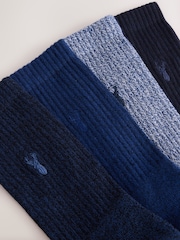 Navy Blue Stag Embroidered Heavyweight Socks 4 Pack - Image 7 of 8