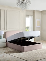 Tweedy Plain Blush Pink Matson Upholstered Ottoman Storage Bed Frame - Image 5 of 8