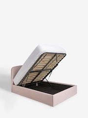 Tweedy Plain Blush Pink Matson Upholstered Ottoman Storage Bed Frame - Image 8 of 8
