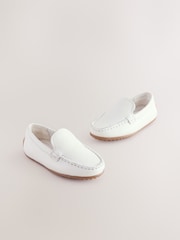 White Leather Loafers Shoes - Image 1 of 6