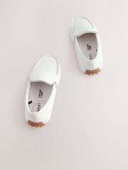 White Leather Loafers Shoes - Image 2 of 6