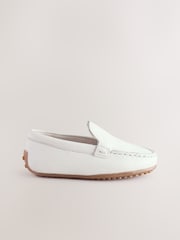 White Leather Loafers Shoes - Image 3 of 6