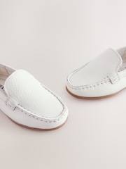 White Leather Loafers Shoes - Image 4 of 6