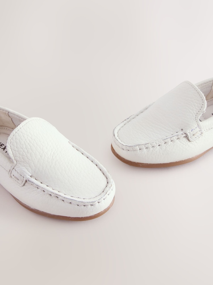 White Leather Loafers Shoes - Image 4 of 6