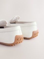 White Leather Loafers Shoes - Image 5 of 6