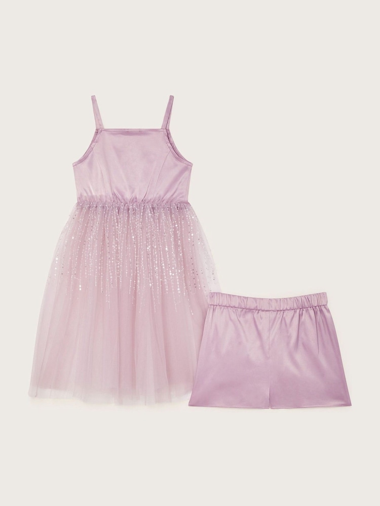Monsoon Purple Misty Tulle Top and Shorts Set - Image 2 of 3