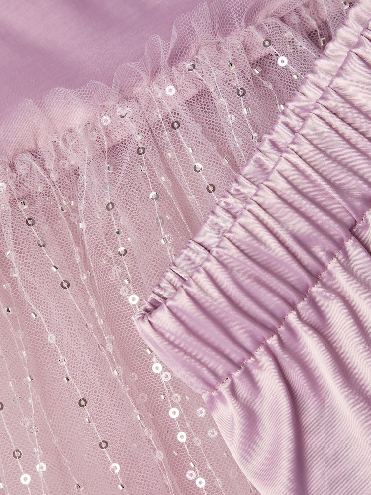 Monsoon Purple Misty Tulle Top and Shorts Set - Image 3 of 3