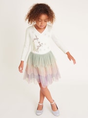 Monsoon Natural Christmas Scene Tulle Disco Dress - Image 3 of 6
