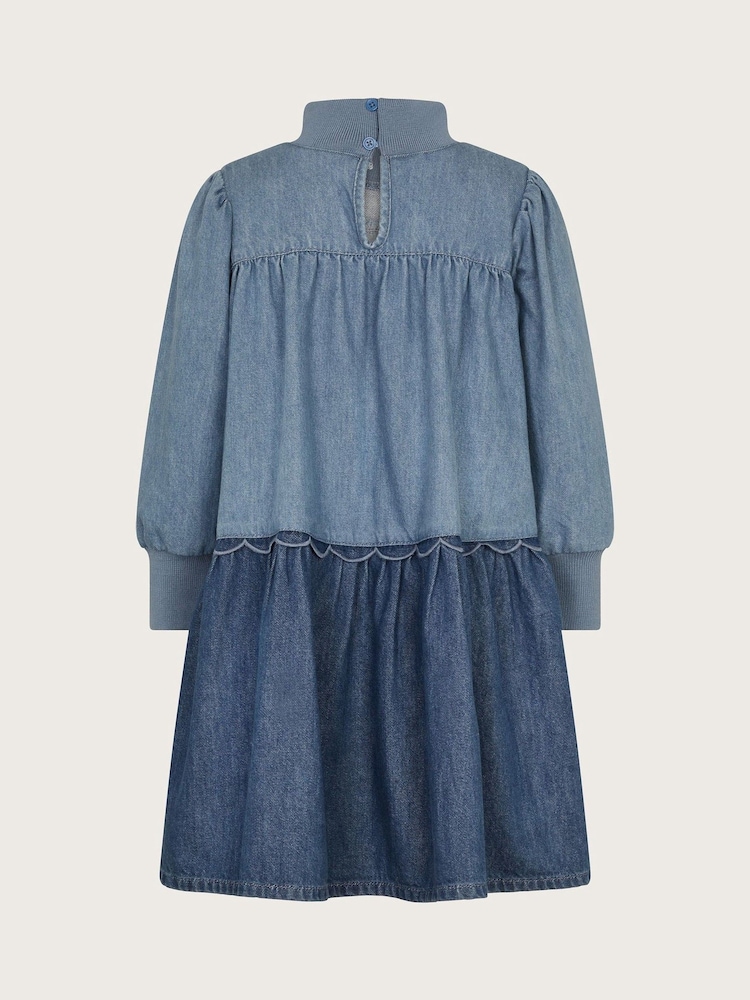 Monsoon – langärmliges Stufen-Denimkleid aus 100 % Baumwolle - Bild 2 von 3