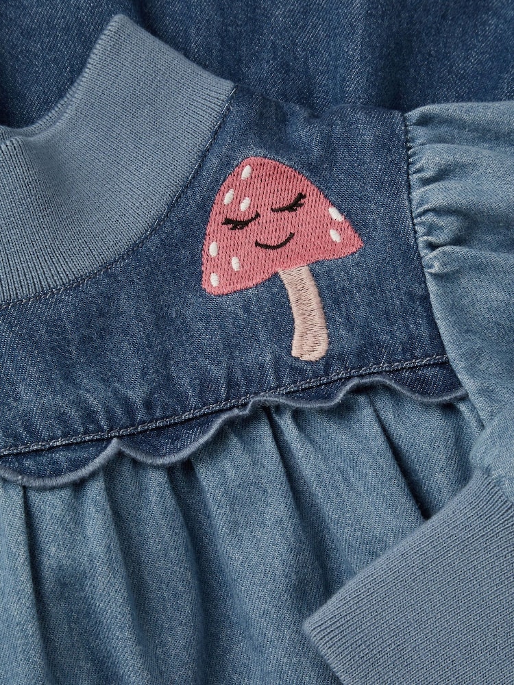 Monsoon – langärmliges Stufen-Denimkleid aus 100 % Baumwolle - Bild 3 von 3