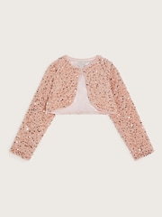 Monsoon Pink Aura Velvet Sequin Cardigan - Image 1 of 3