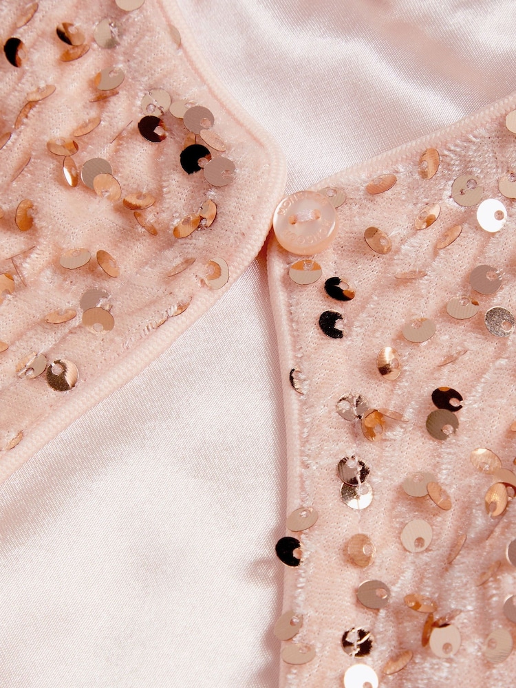 Monsoon Pink Aura Velvet Sequin Cardigan - Image 3 of 3